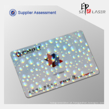 Sobreposição de holograma personalizado cartão de identificação com personalizar o tamanho do logotipo como 84 * 52 MM